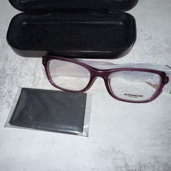 Coach Eyeglasses HC 6082 5351 Crys Plum/Crys Plum Blush - Picture 1 of 9